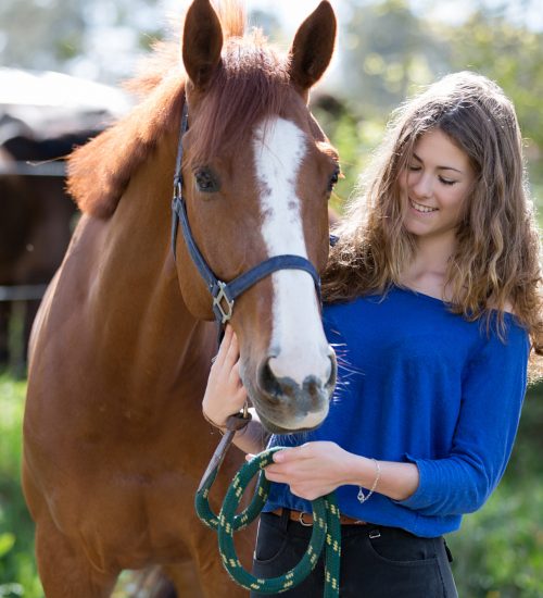 pretty girl with her horse